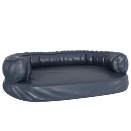 Produktbild von furnicato Ergonomisches Hundebett aus Kunstleder Dunkelblau 88x65 cm