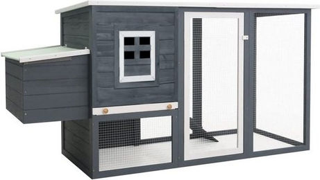Produktbild von furnicato Hühnerstall Garten mit Legenest Grau Holz