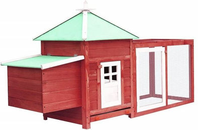 Produktbild von furnicato Hühnerstall mit Hühnernest Rot 190x72x102 cm Tanne Massivholz