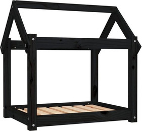 Produktbild von furnicato Hundebett aus massivem Kiefernholz Schwarz 71x55x70 cm