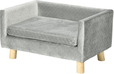 Produktbild von furnicato Hundebett Hundesofa mit Holzbeinen 64x45x36 cm Grau für kleine Hunde