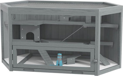 Produktbild von furnicato Kleintierkäfig Hamsterkäfig 3 Etagen 115x60x55 cm Holz/Metall mit Wanne