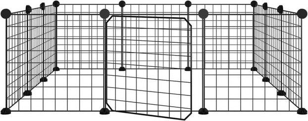 Produktbild von furnicato Kleintierstall 12-tlg. Haustierkäfig mit Tür Schwarz 35x35 cm Stahl