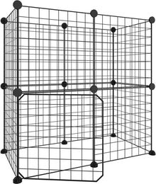 Produktbild von furnicato Kleintierstall 12-tlg. Haustierkäfig mit Tür Schwarz 35x35 cm Stahl