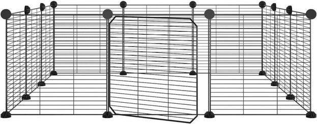 Produktbild von furnicato Kleintierstall 12-tlg. Haustierkäfig mit Tür Schwarz 35x35 cm Stahl