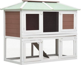 Produktbild von furnicato Kleintierstall 2 Etagen Braun Holz