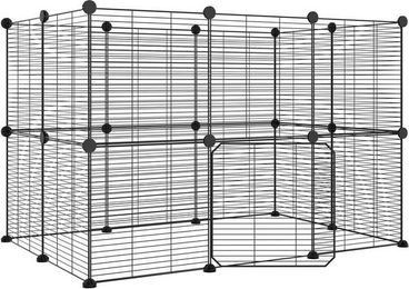 Produktbild von furnicato Kleintierstall 20-tlg. Haustierkäfig mit Tür Schwarz 35x35 cm Stahl