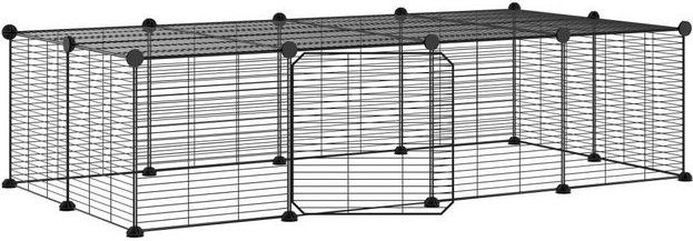 Produktbild von furnicato Kleintierstall 20-tlg. Haustierkäfig mit Tür Schwarz 35x35 cm Stahl