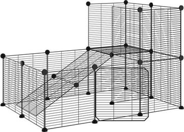 Produktbild von furnicato Kleintierstall 20-tlg. Haustierkäfig mit Tür Schwarz 35x35 cm Stahl