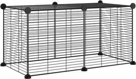 Produktbild von furnicato Kleintierstall 8-teilig Schwarz 35x35 cm Stahl