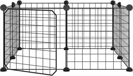 Produktbild von furnicato Kleintierstall 8-tlg. Haustierkäfig mit Tür Schwarz 35x35 cm Stahl