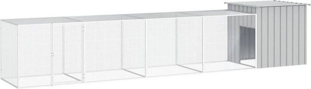 Produktbild von furnicato Kleintierstall Hühnerkäfig Grau 500x91x100 cm Verzinkter Stahl