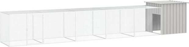 Produktbild von furnicato Kleintierstall Hühnerkäfig Grau 600x91x100 cm Verzinkter Stahl