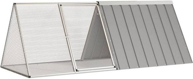 Produktbild von furnicato Kleintierstall Kaninchenkäfig Grau 201,5x80,5x71 cm Verzinkter Stahl