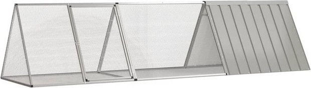 Produktbild von furnicato Kleintierstall Kaninchenkäfig Grau 302,5x80,5x71 cm Verzinkter Stahl