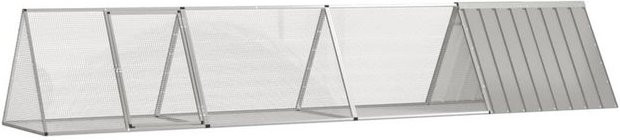 Produktbild von furnicato Kleintierstall Kaninchenkäfig Grau 403,5x80,5x71 cm Verzinkter Stahl
