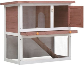 Produktbild von furnicato Kleintierstall Kaninchenstall 1 Tür Braun Holz