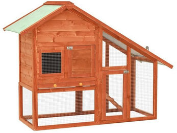 Produktbild von furnicato Kleintierstall Kaninchenstall 140x63x120 cm Tanne Massivholz