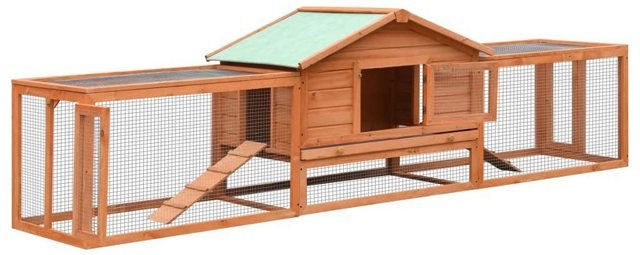 Produktbild von furnicato Kleintierstall Kaninchenstall 310x70x87 cm Kiefernholz & Tannenholz