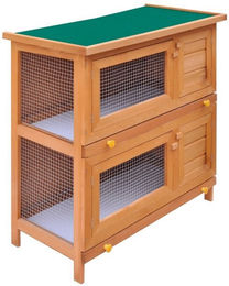Produktbild von furnicato Kleintierstall Kaninchenstall 4 Türen Holz