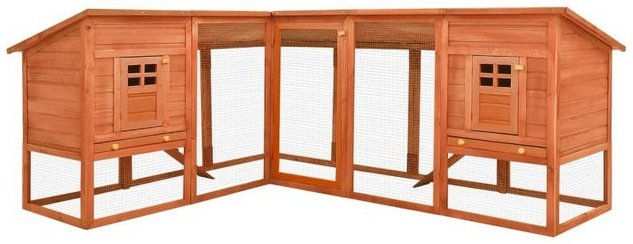 Produktbild von furnicato Kleintierstall Kaninchenstall mit Freilauf Braun Tanne Massivholz