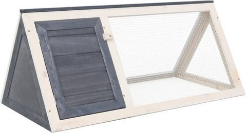 Produktbild von furnicato Kleintierstall Kleintier-/Kaninchenstall Grau Holz