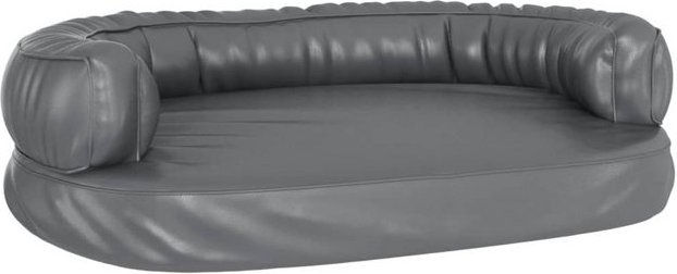 Produktbild von furnicato Tierbett Hundebett Ergonomisch Schaumstoff Grau 75x53 cm Kunstleder