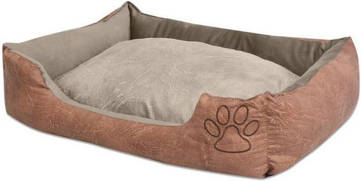 Produktbild von furnicato Tierbett Hundebett mit Kissen PU Kunstleder Größe XL Beige