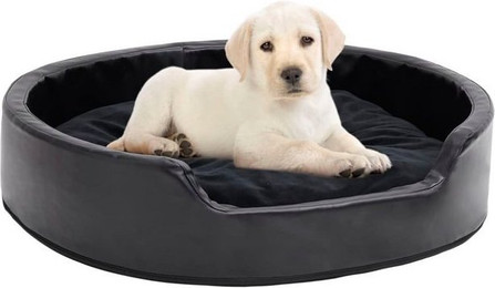 Produktbild von furnicato Tierbett Hundebett Schwarz 79x70x19 cm Plüsch und Kunstleder