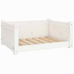 Produktbild von furnicato Tierbett Hundebett Weiß 65,5x50,5x28 cm Massivholz Kiefer