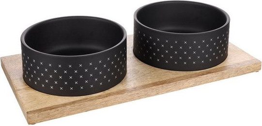 Produktbild von Futternapf Duo Dinner Nervo Schwarz - 2 x 1170 ml