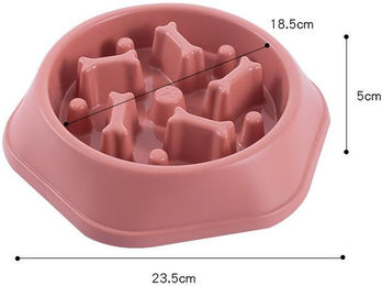 Produktbild von Futternapf für Hunde, Futternapf für langsames Fressen, für Welpen und Katzen, Futternapf mit Anti-Schlingen-Funktion, Futterteller für Hunde und Katzen, Futternapf für Haustiere rosa