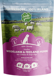 Produktbild von Futterprobe: Irisches Weidelamm & Freiland-Huhn mit Gemüse & Kelp-Alge, Adult