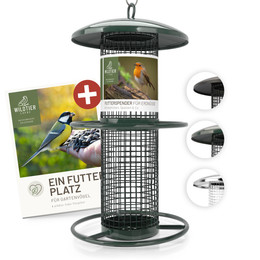 Produktbild von Futterspender für Erdnüsse 26cm Grün Wetterfestes Metall - 26 cm