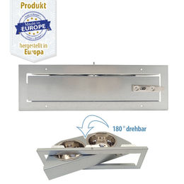 Produktbild von Futterstation schwenkbar Metall für Kaninchen - Einbausatz - 2x 300 ml Näpfe