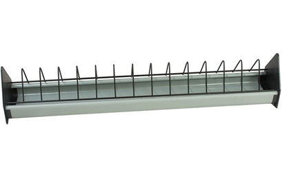Produktbild von Futtertrog aus Kunststoff mit Fressgitter aus Metall  - 50 cm