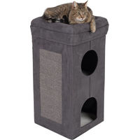 Produktbild von Faltbarer Kratzbaum Soft’n Scratchy für Katzen von zooplus in Dunkelgrau und Weiß mit Sisal