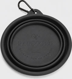 Faltbarer Reisenapf aus Silikon in Barfgold und Schwarz – Bild 1 von 2