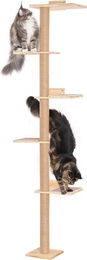 Famanu Katzenbaum für die Wand aus Holz mit 5 Ebenen und 204 cm hoher Kratzsäule für große Katzen – Bild 1 von 1