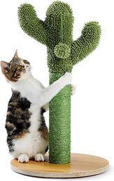 Famanu Katzenbaum Kratzbaum Cactus Design in Grün mit Hängematte und Katzenhaus aus Sisal – Bild 1 von 1