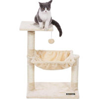 Produktbild von Famanu Katzenbaum Kratzbaum mit Hängematte und Katzenhaus in Beige mit Sisal