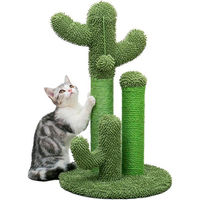 Produktbild von Famanu Katzenbaum Kratzmöbel mit Kratzsäule, Hängematte und Katzenhaus aus Plüsch und Sisal in Grün