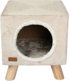 Famanu Katzenkratzbaum aus Holz und Sisal für kleine Katzen in Anthrazit, Grau oder Beige – Bild 1 von 1