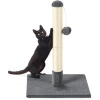 Produktbild von Famanu Katzenkratzbaum für Katzen mit Sisal und Plüschspielball, 60 cm, Grau