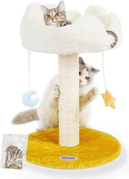 Famanu Katzenkratzbaum mit Bett aus Sisal und Plüsch in Beige und Weiß – Bild 1 von 1