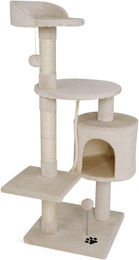 Famanu Katzenkratzbaum mit Spielhaus in Beige aus Plüsch – Bild 1 von 1