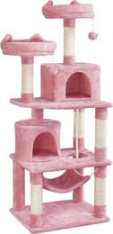 Famanu Katzenkratzbaum mit Spielhaus und Kletterstruktur in Rosa aus Sisal und Plüsch – Bild 1 von 1
