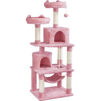 Produktbild von Famanu Katzenkratzbaum mit Spielhaus und Kletterstruktur in Rosa aus Sisal und Plüsch