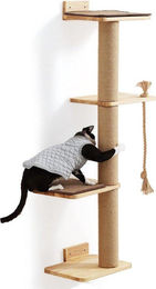 Famanu Kratzbaum aus Holz für Katzen mit Aussichtsplattformen in Naturoptik – Bild 1 von 1