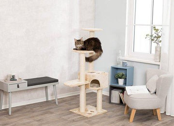 Famanu Kratzbaum aus Jute und Plüsch in Beige – Bild 1 von 1